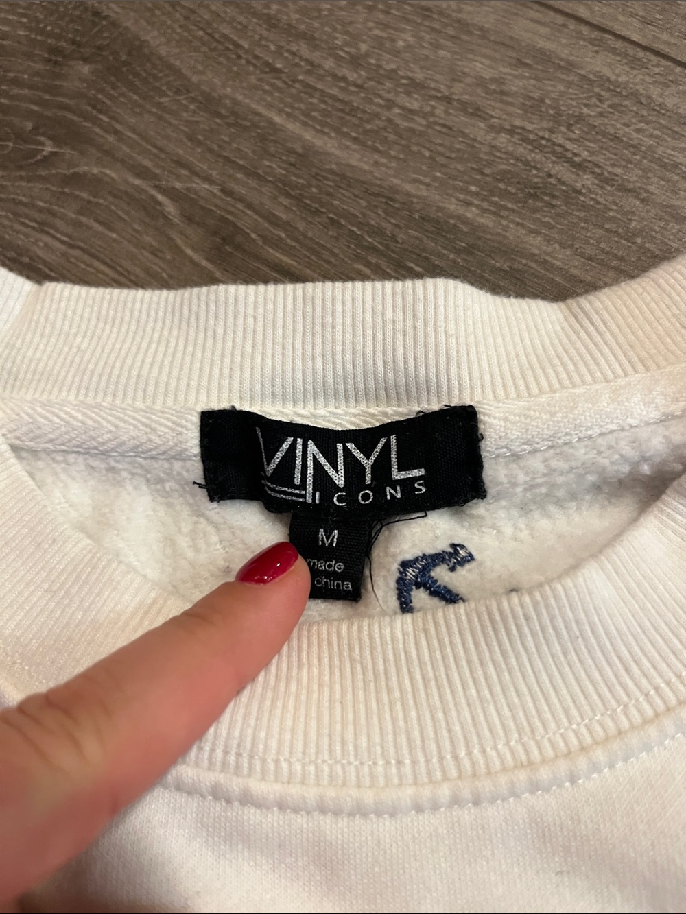 White Anchor Embroidered Crewneck Sweater - Picture 2 of 6